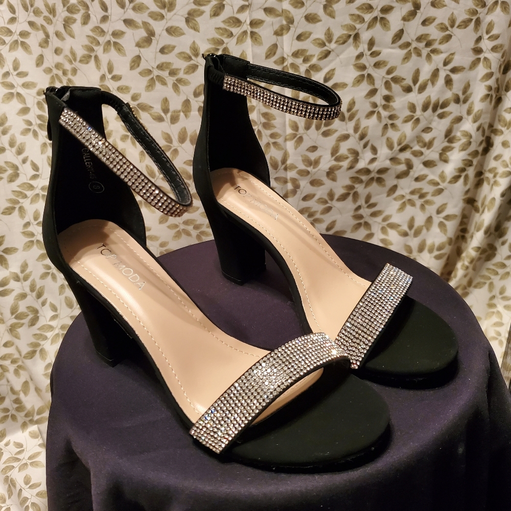 TOP Moda rhinestone high heel sandals